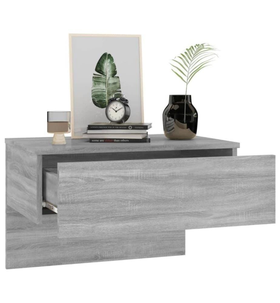 Wand-Nachttische 2 Stk. Grau Sonoma Holzwerkstoff