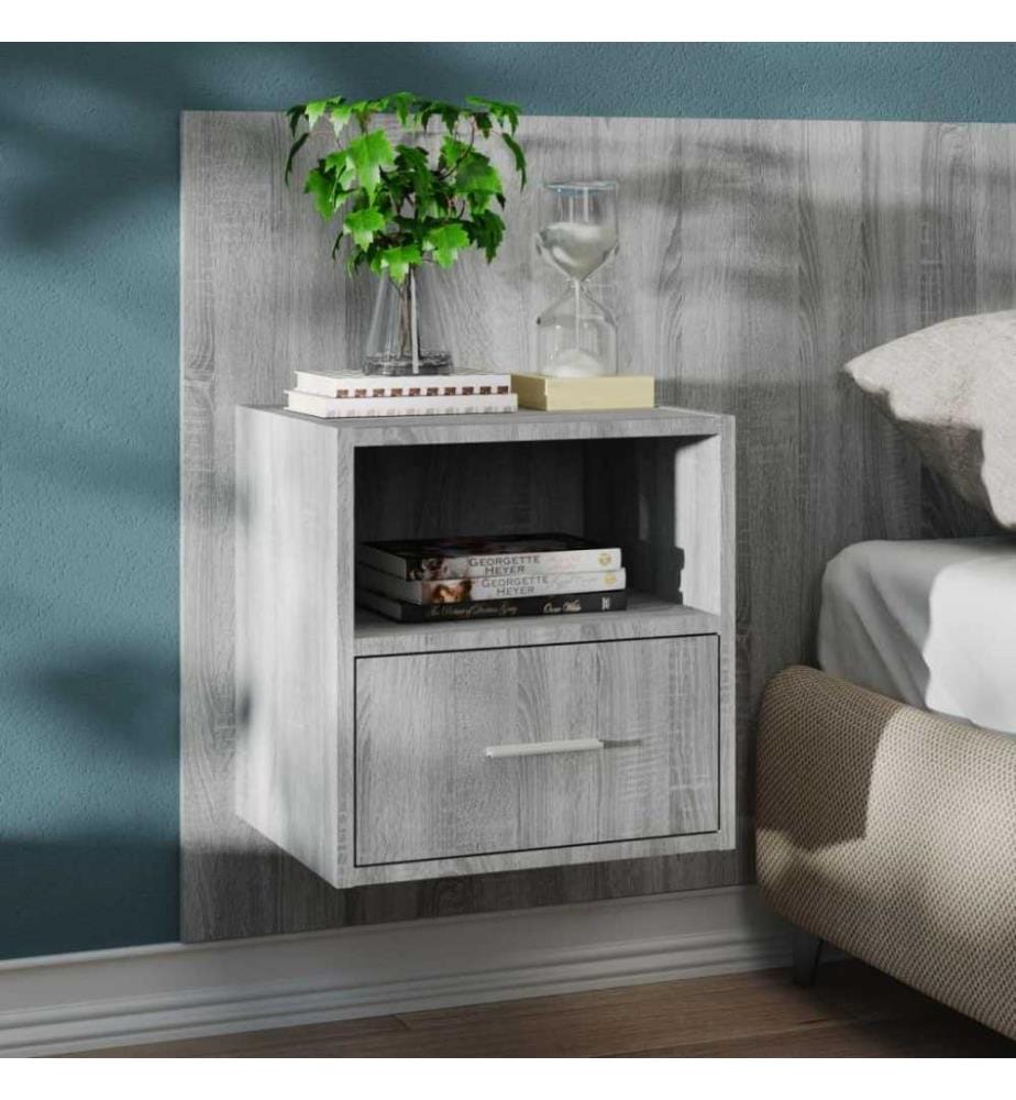 Wand-Nachttisch Grau Sonoma Holzwerkstoff