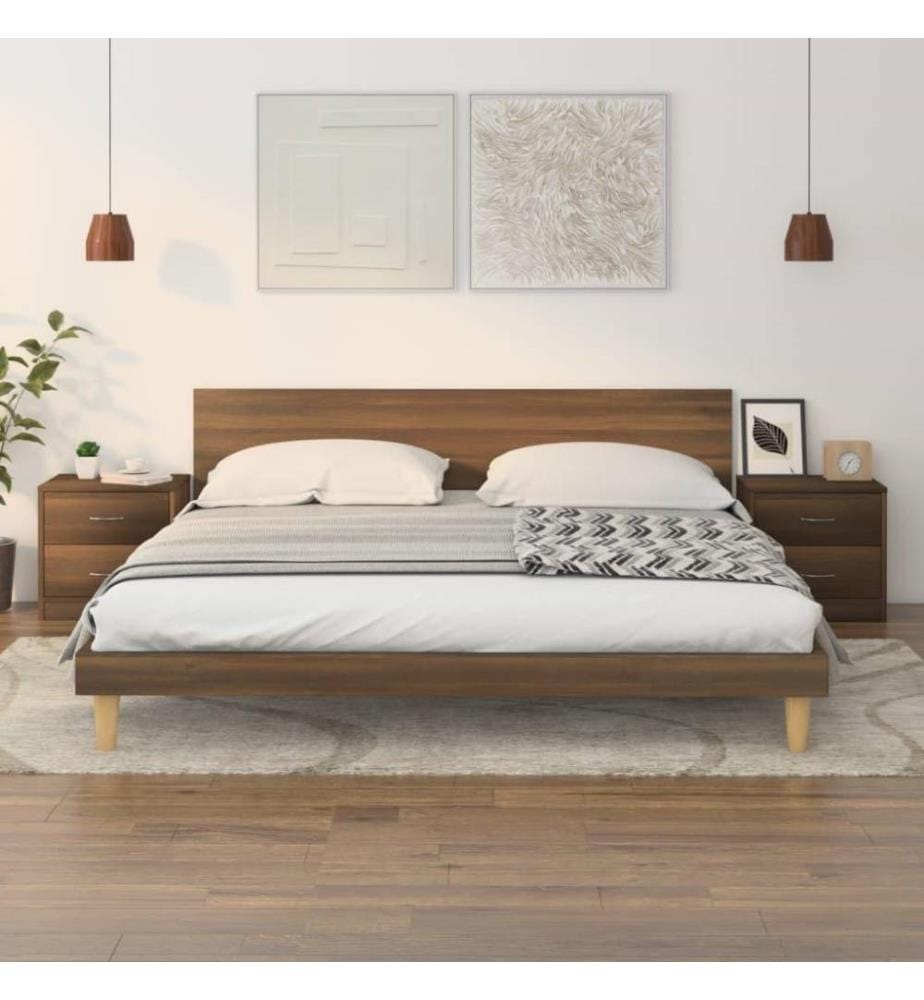 Nachttische 2 Stk. Braun Eichen-Optik 40x30x40 cm Holzwerkstoff