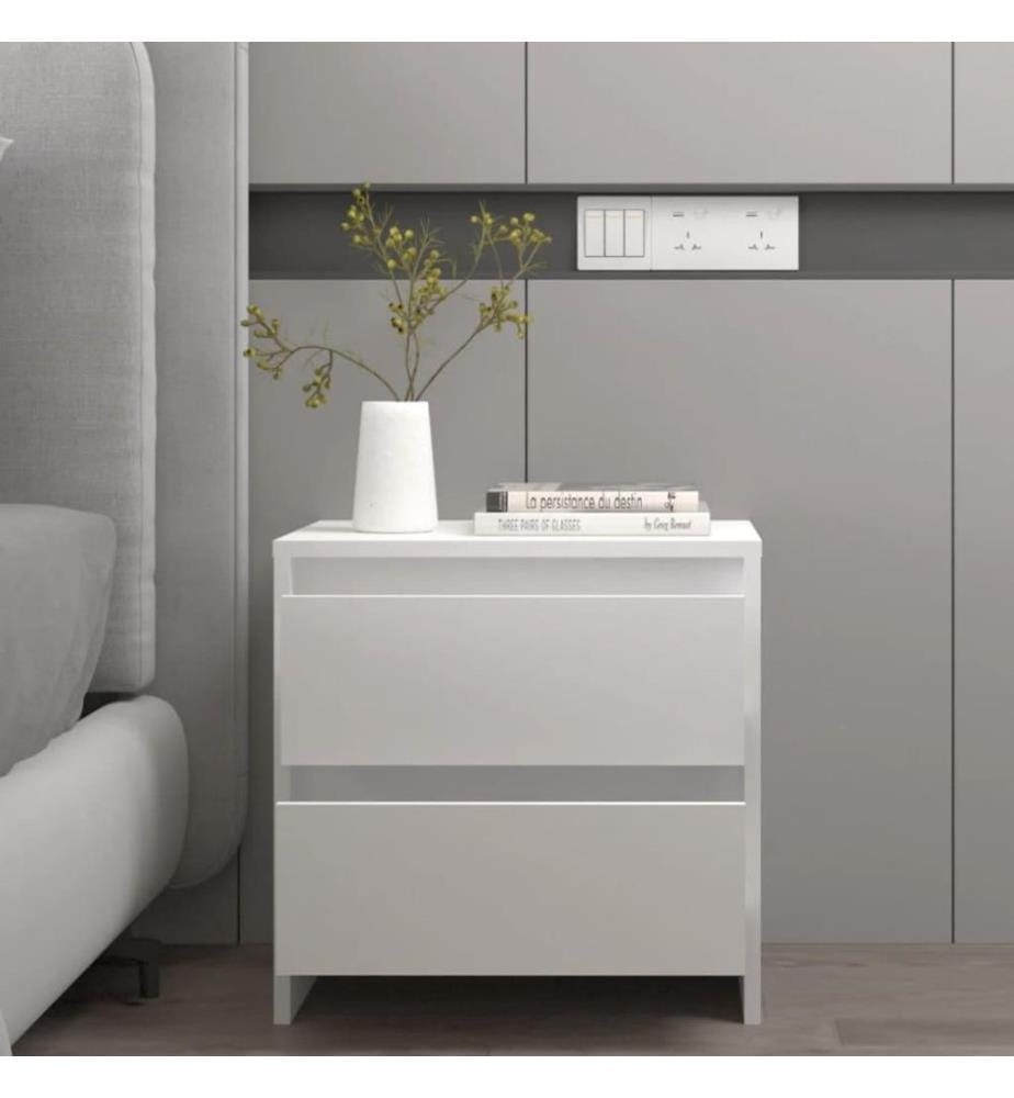 Nachttisch Weiss 45x34,5x44,5 cm Holzwerkstoff