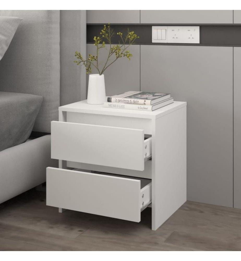Nachttisch Weiss 45x34,5x44,5 cm Holzwerkstoff