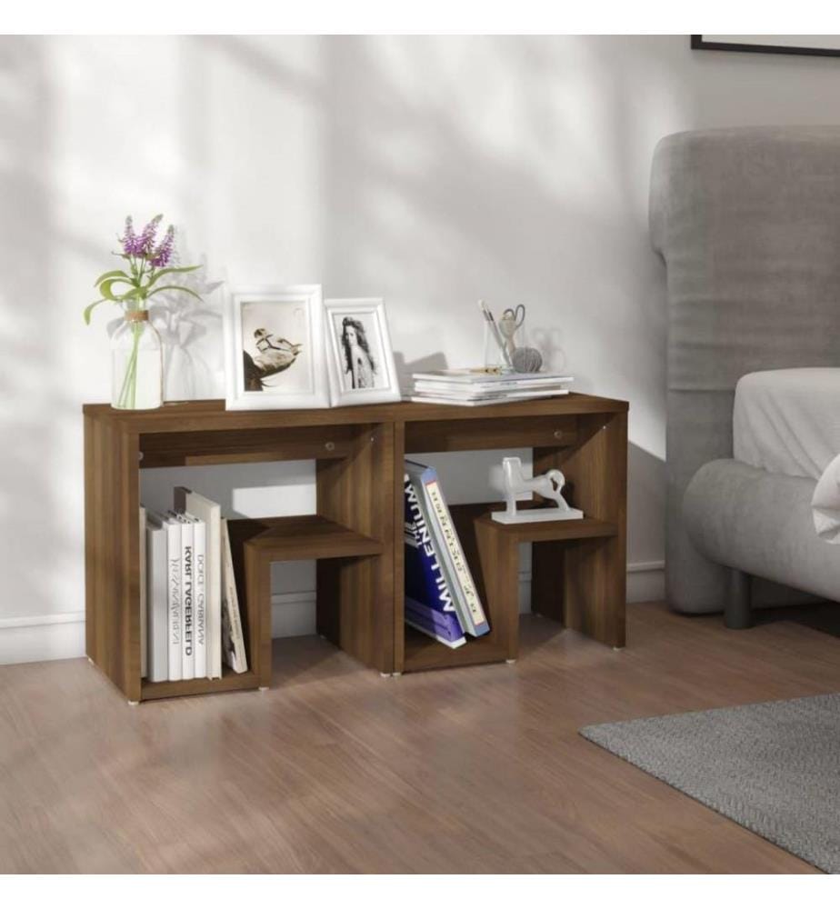 Nachttische 2 Stk. Braun Eichen-Optik 40x30x40 cm Holzwerkstoff