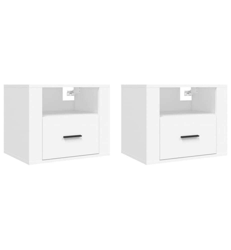 Wand-Nachttische 2 Stk. Weiss 50x36x40 cm