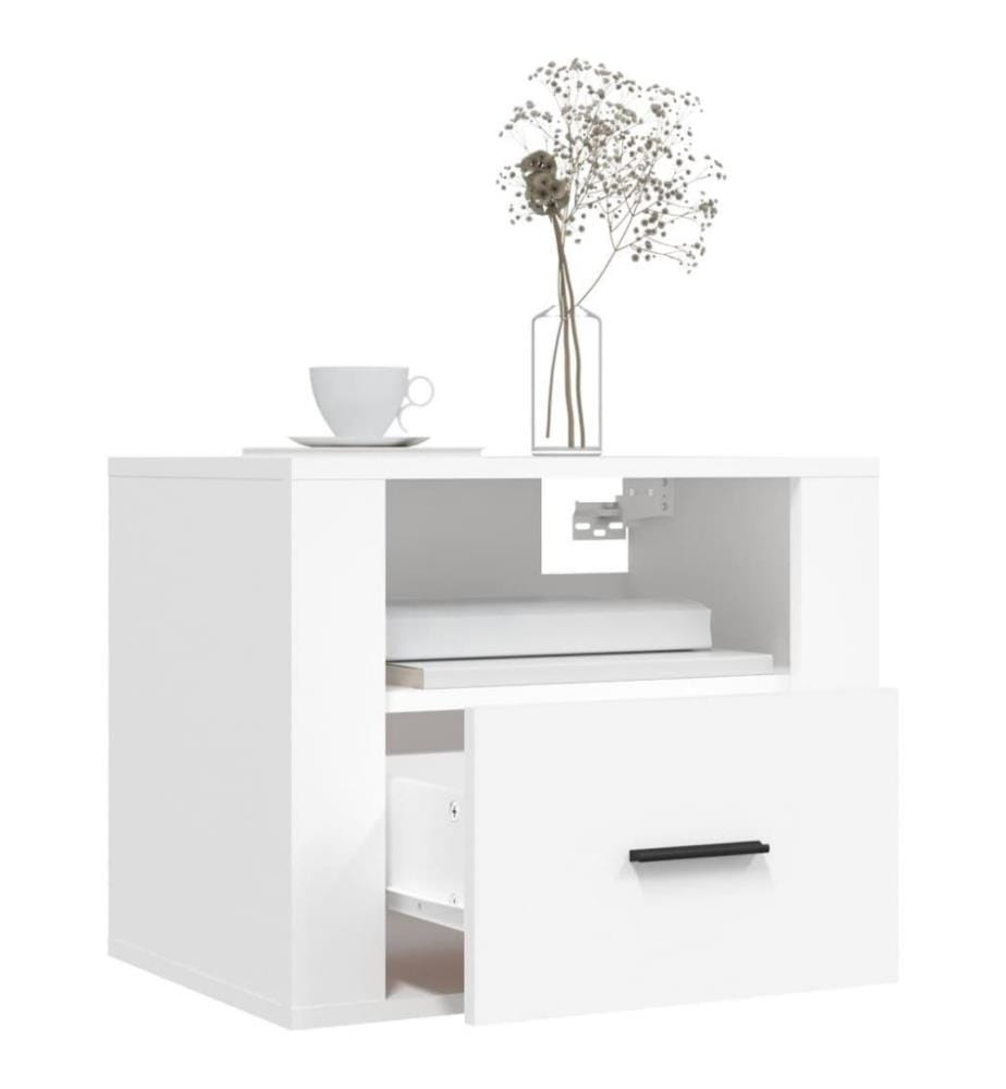 Wand-Nachttische 2 Stk. Weiss 50x36x40 cm