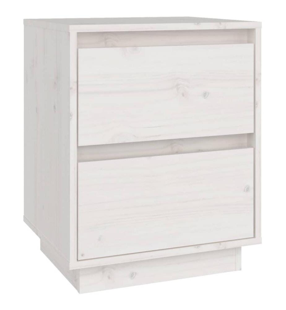 Nachttisch Weiss 40x35x50 cm Massivholz Kiefer