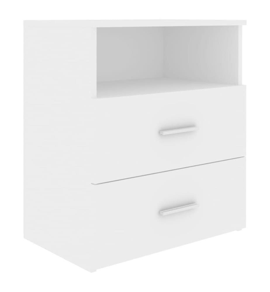 Nachttische 2 Stk. Weiss 50x32x60 cm
