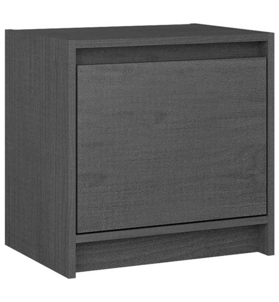 Nachttische 2 Stk. Grau 40x30,5x40 cm Massivholz Kiefer
