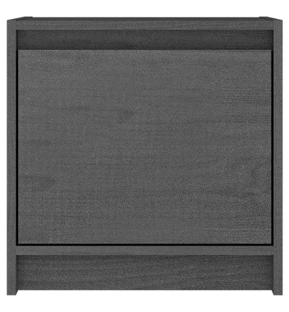 Nachttische 2 Stk. Grau 40x30,5x40 cm Massivholz Kiefer