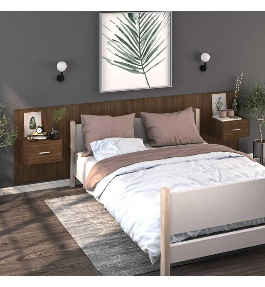 Wand-Nachttische 2 Stk. Braun Eichen-Optik Holzwerkstoff