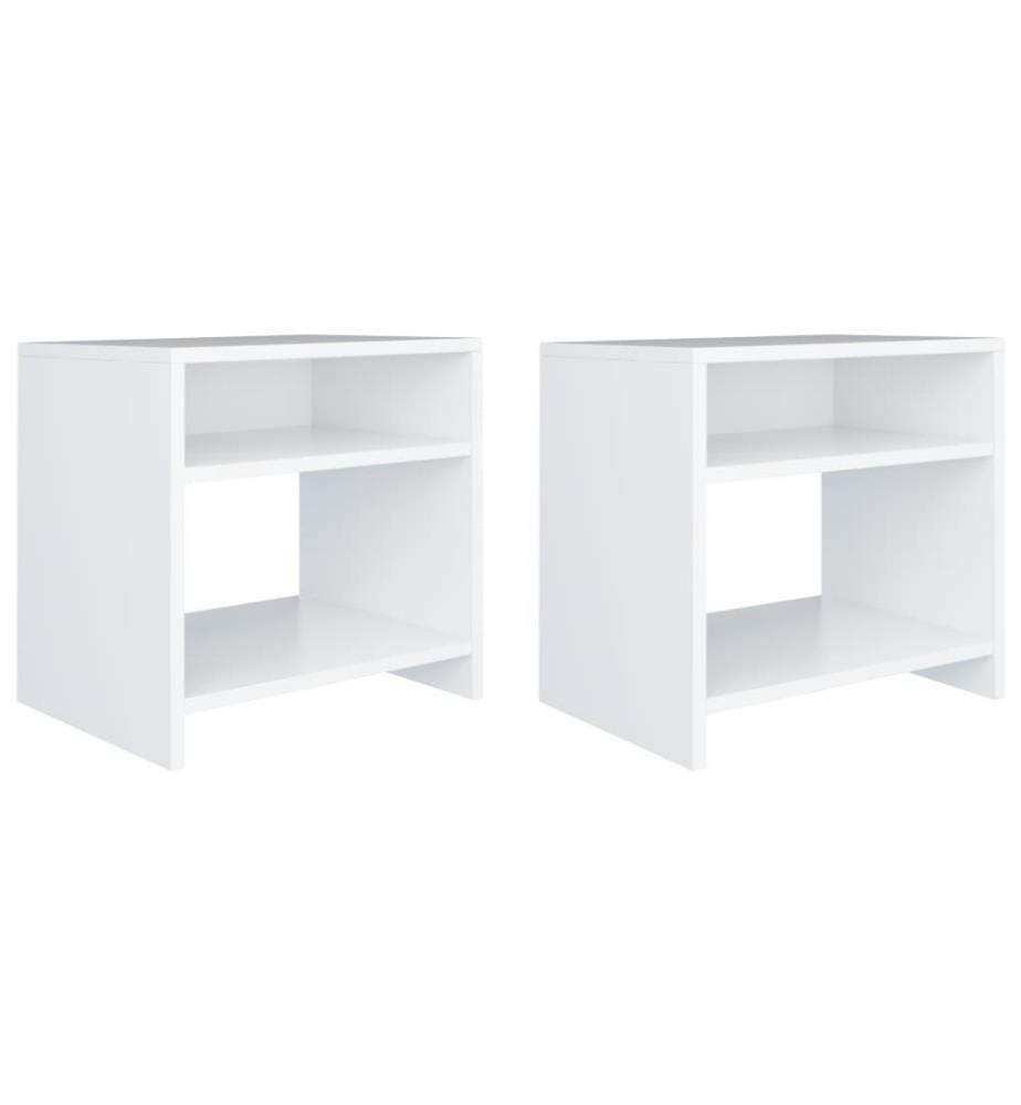 Nachttische 2 Stk. Weiss 40x30x40 cm Holzwerkstoff