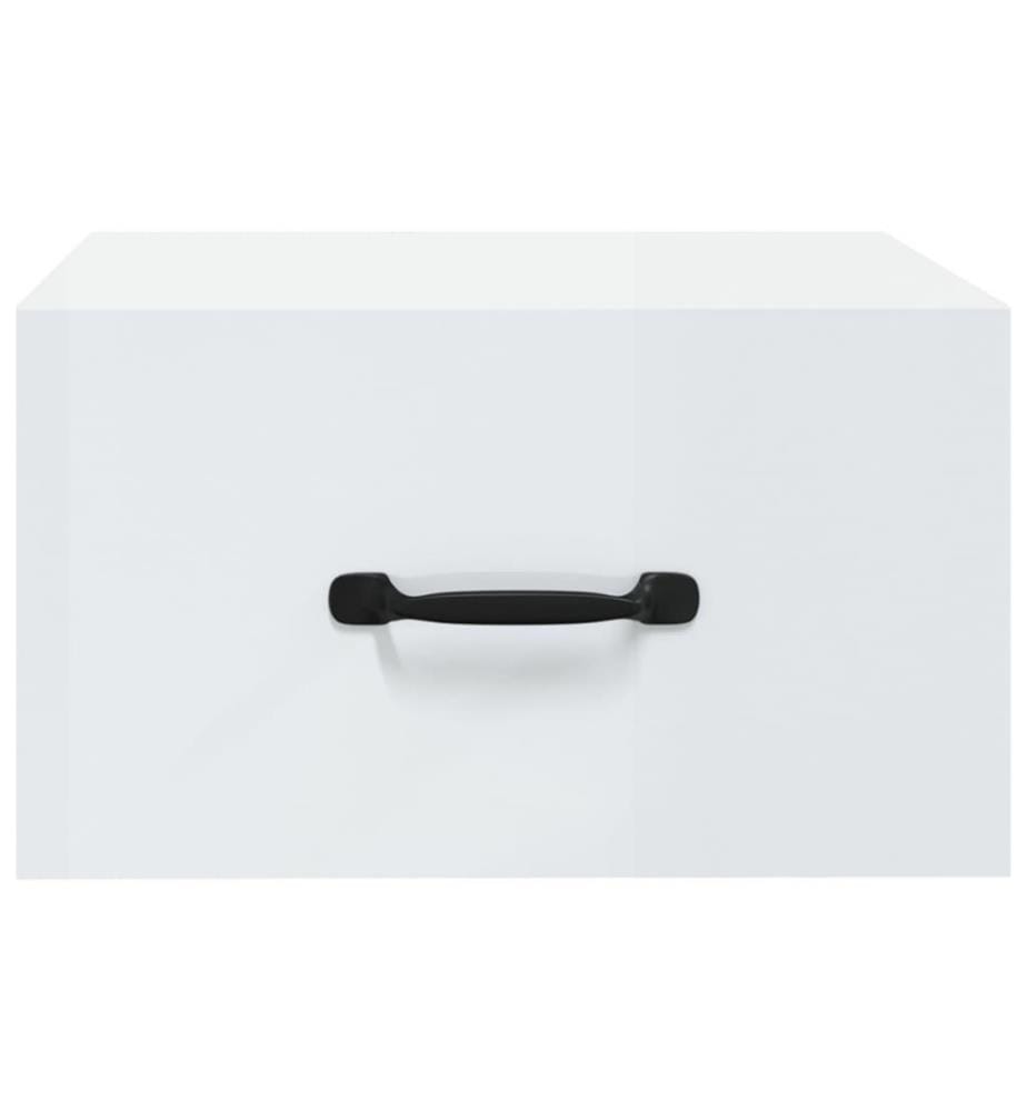 Wand-Nachttische 2 Stk. Hochglanz-Weiss 35x35x20 cm