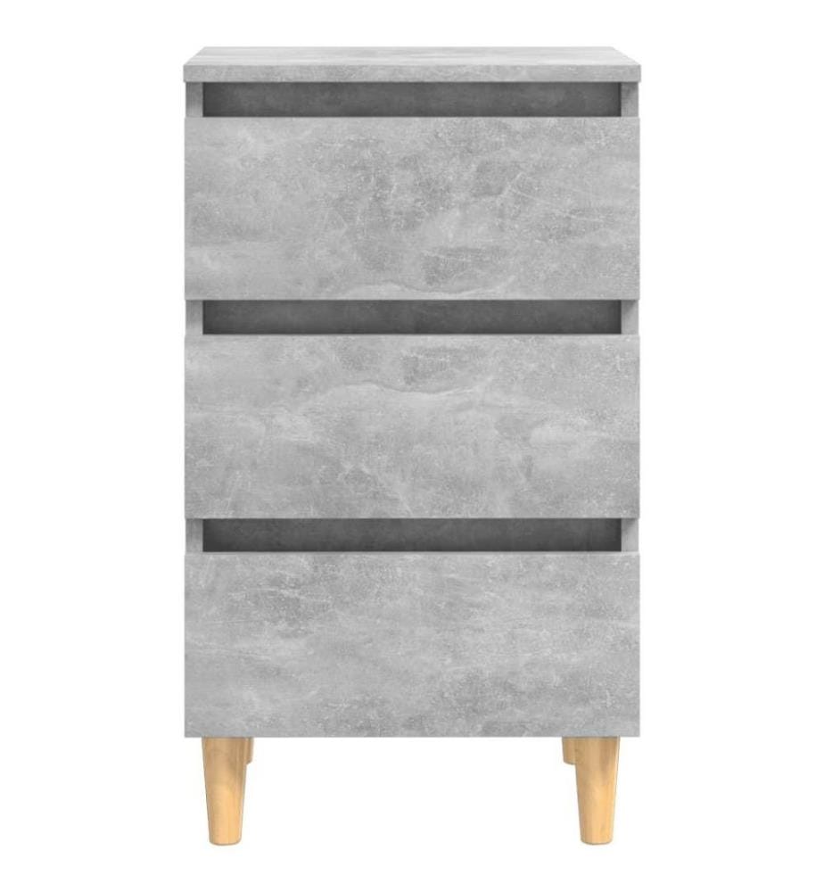 Nachttische mit Massivholz-Beinen 2 Stk. Betongrau 40x35x69 cm