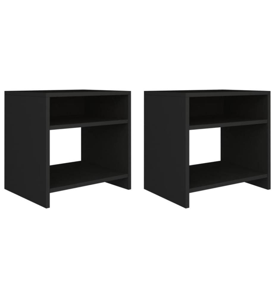 Nachttische 2 Stk. Schwarz 40x30x40 cm Holzwerkstoff