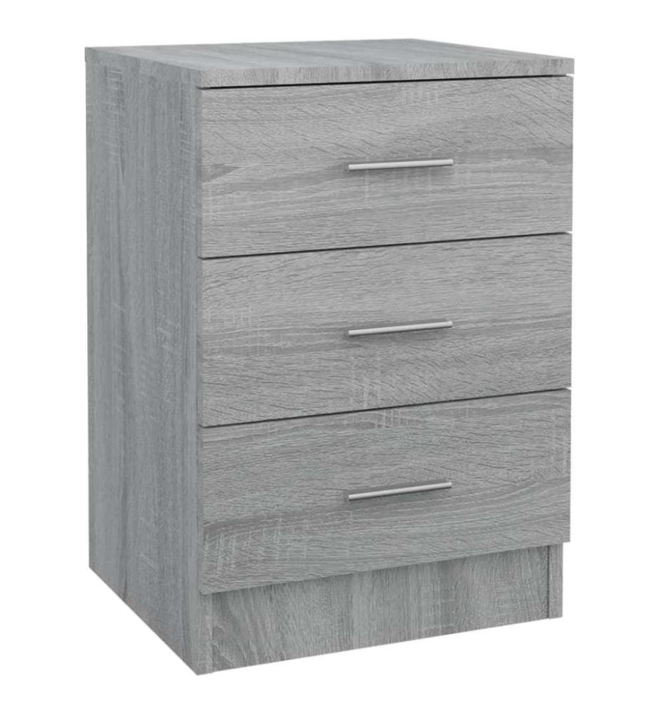 Nachttische 2 Stk. Grau Sonoma 38x35x56 cm Holzwerkstoff