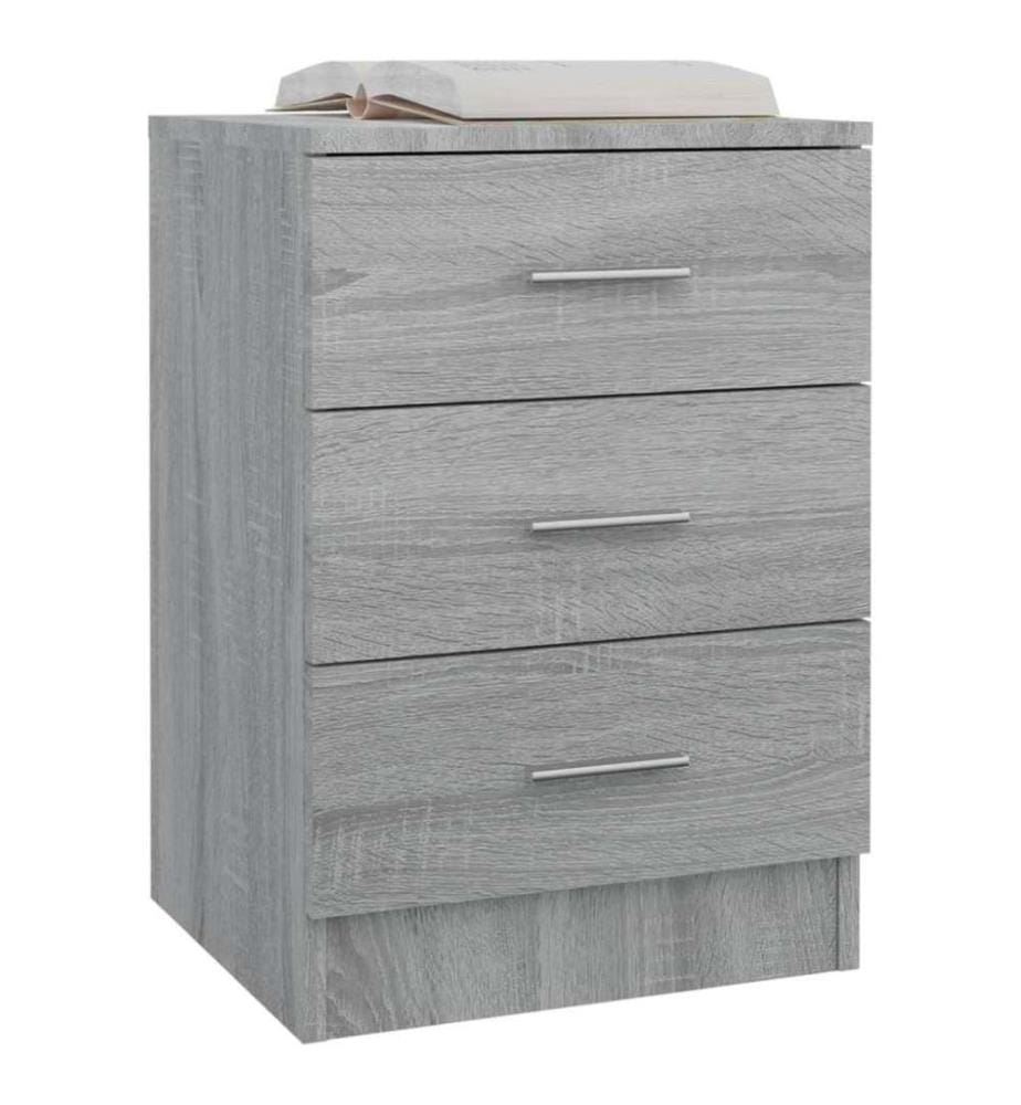 Nachttische 2 Stk. Grau Sonoma 38x35x56 cm Holzwerkstoff