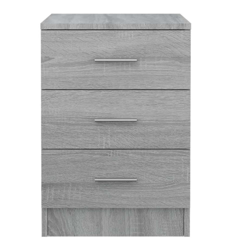 Nachttische 2 Stk. Grau Sonoma 38x35x56 cm Holzwerkstoff
