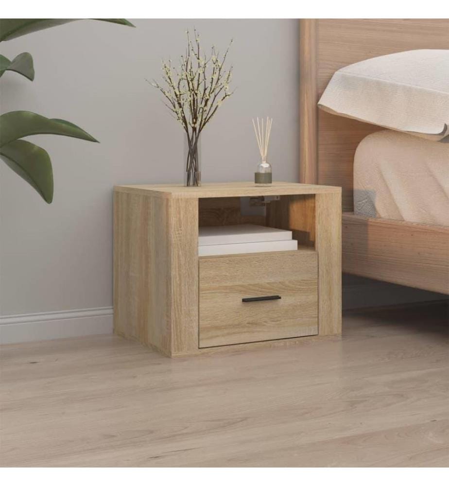 Wand-Nachttische 2 Stk. Sonoma-Eiche 50x36x40 cm