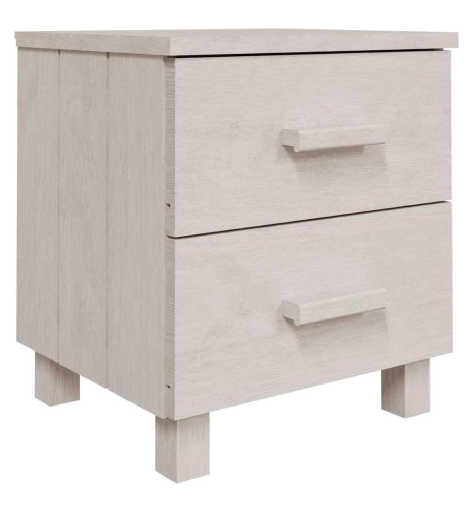 Tables de chevet 2 pcs Blanc 40x35x44,5 cm Bois de pin massif