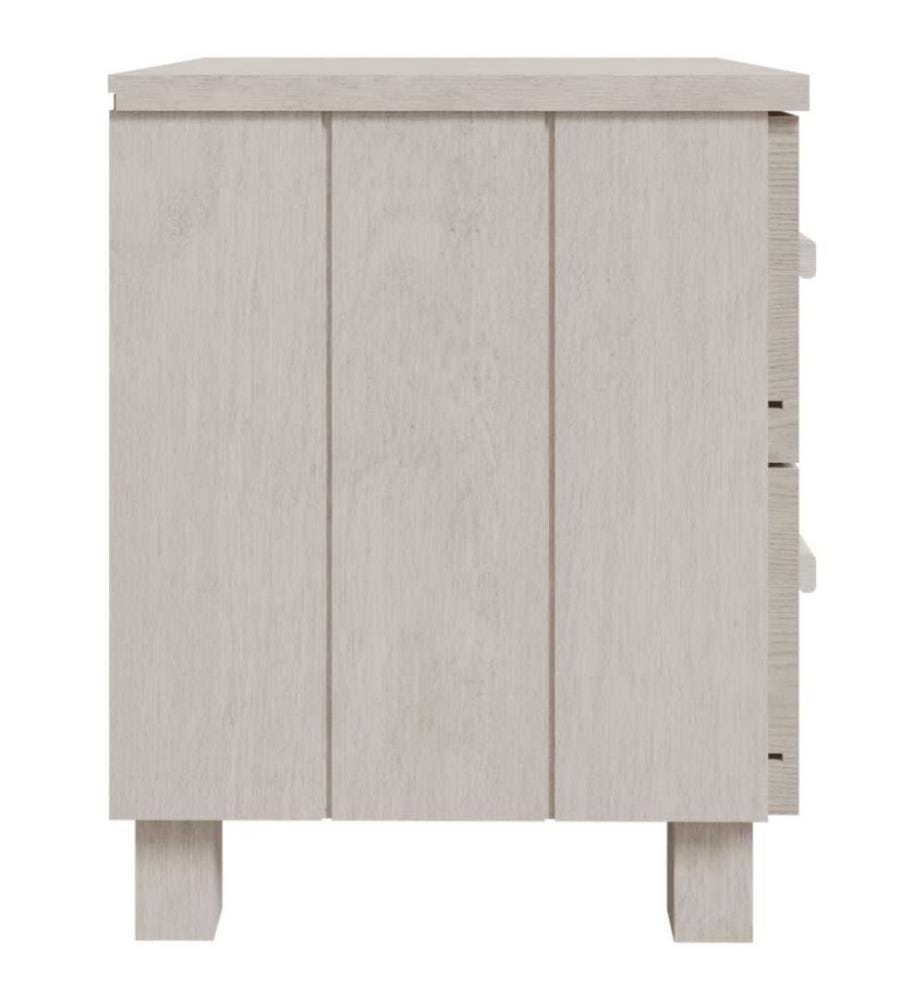 Tables de chevet 2 pcs Blanc 40x35x44,5 cm Bois de pin massif