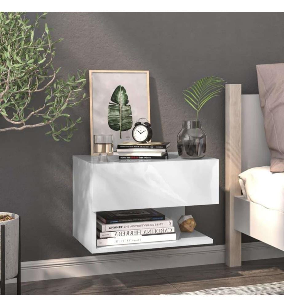 Wand-Nachttisch Weiss Holzwerkstoff