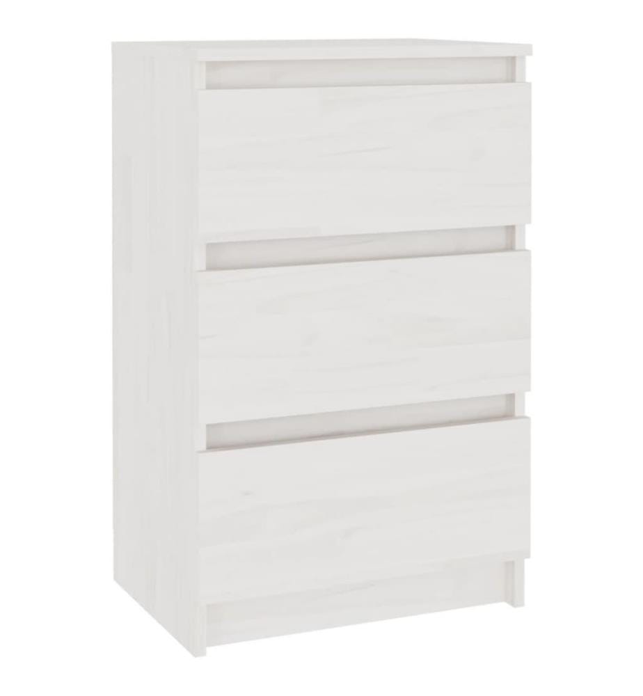 Nachttisch Weiss 40x29,5x64 cm Massivholz Kiefer
