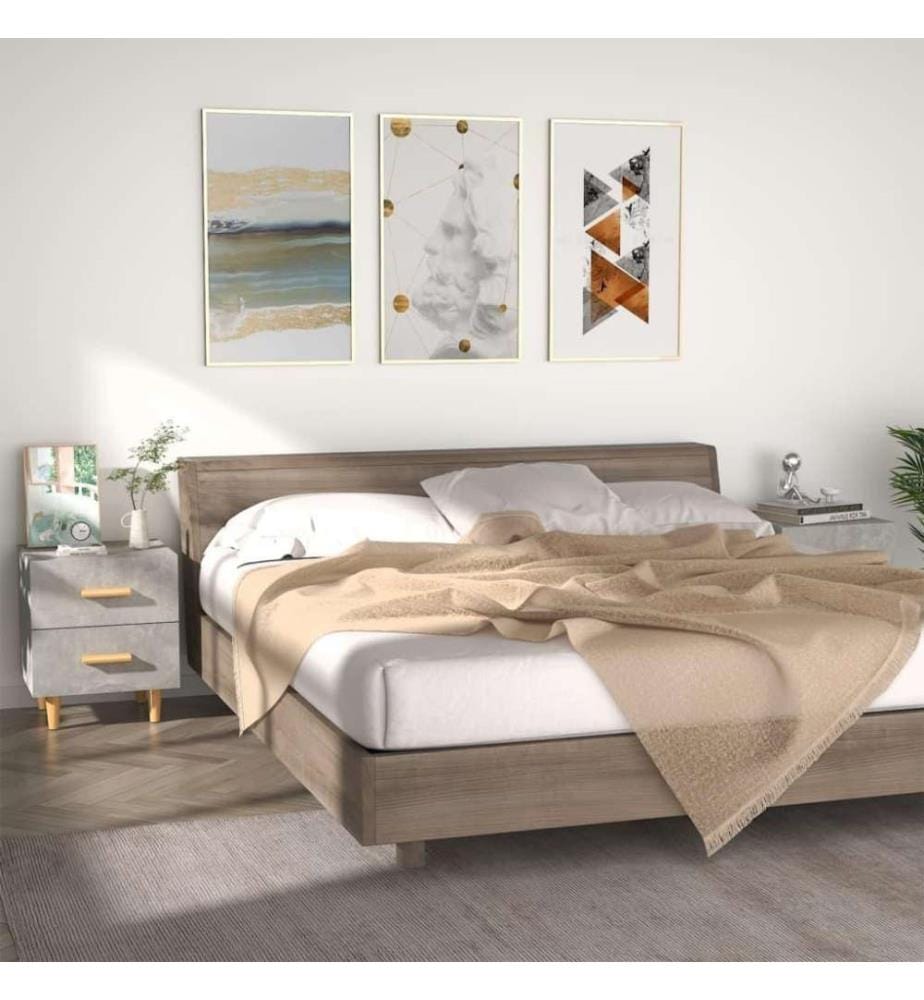 Nachttische 2 Stk. Betongrau 40x35x47,5 cm
