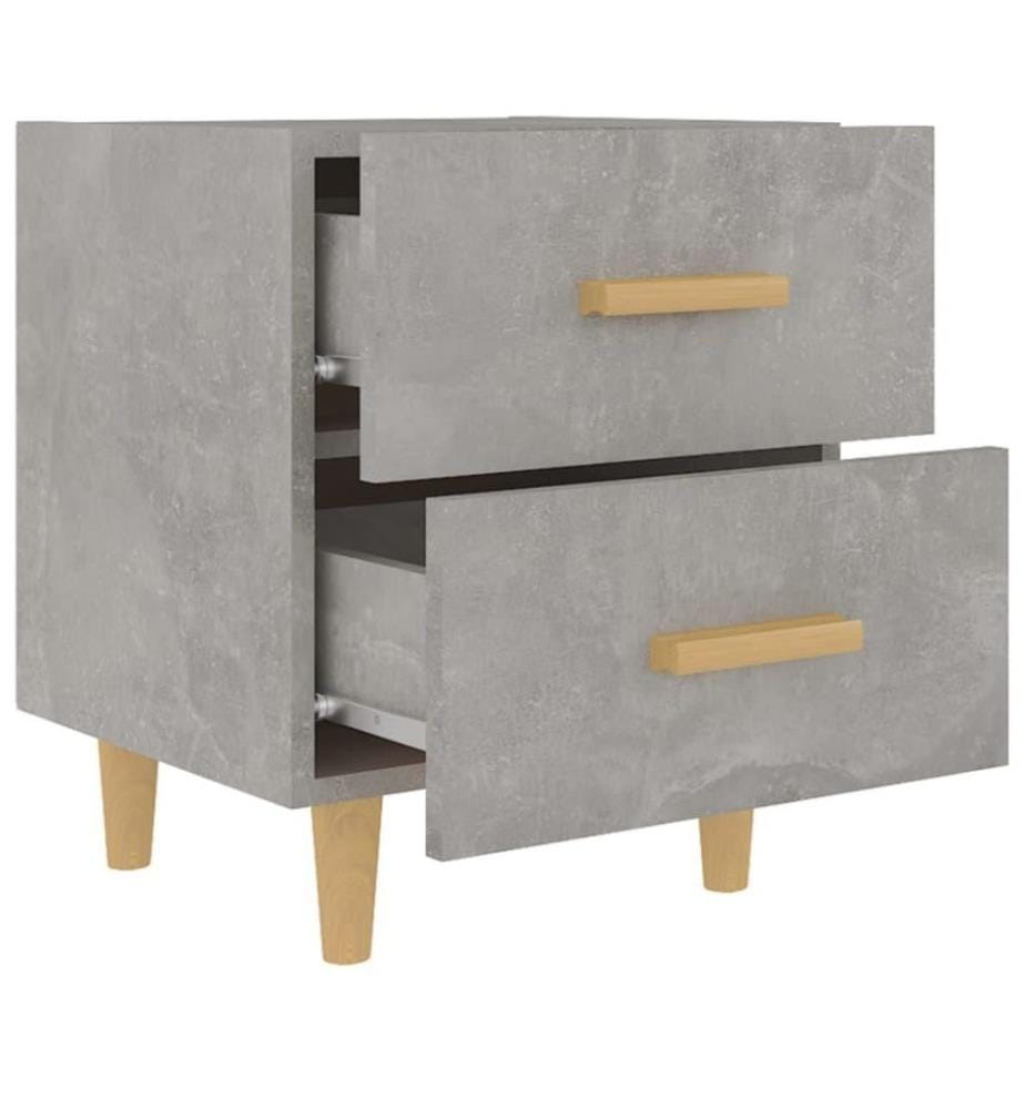 Nachttische 2 Stk. Betongrau 40x35x47,5 cm