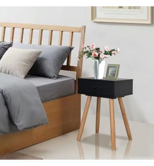 Nachttisch 2 Stk. Kiefernholz Massiv 40 x 30 x 61 cm Schwarz