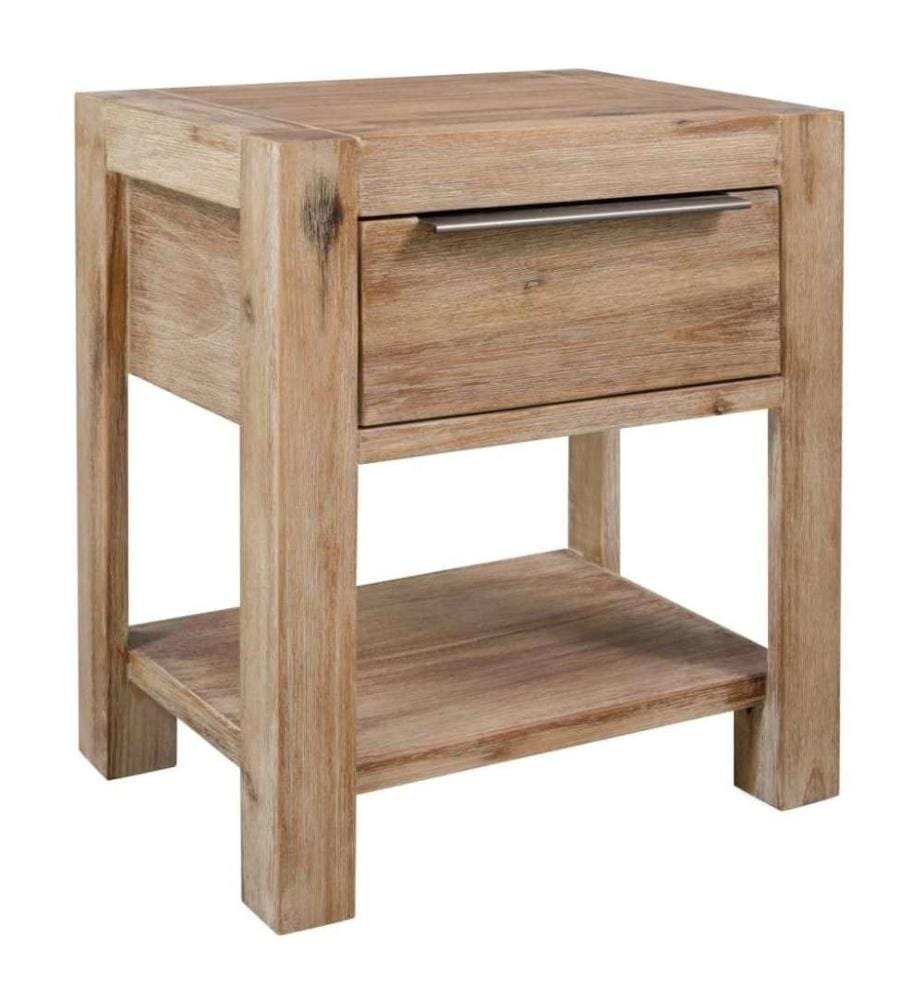 Nachttische mit Schubladen 2 Stk 40x30x48 cm Akazie Massivholz