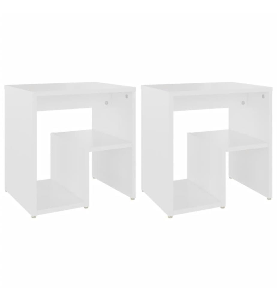 Nachttische 2 Stk. Weiss 40x30x40 cm Holzwerkstoff