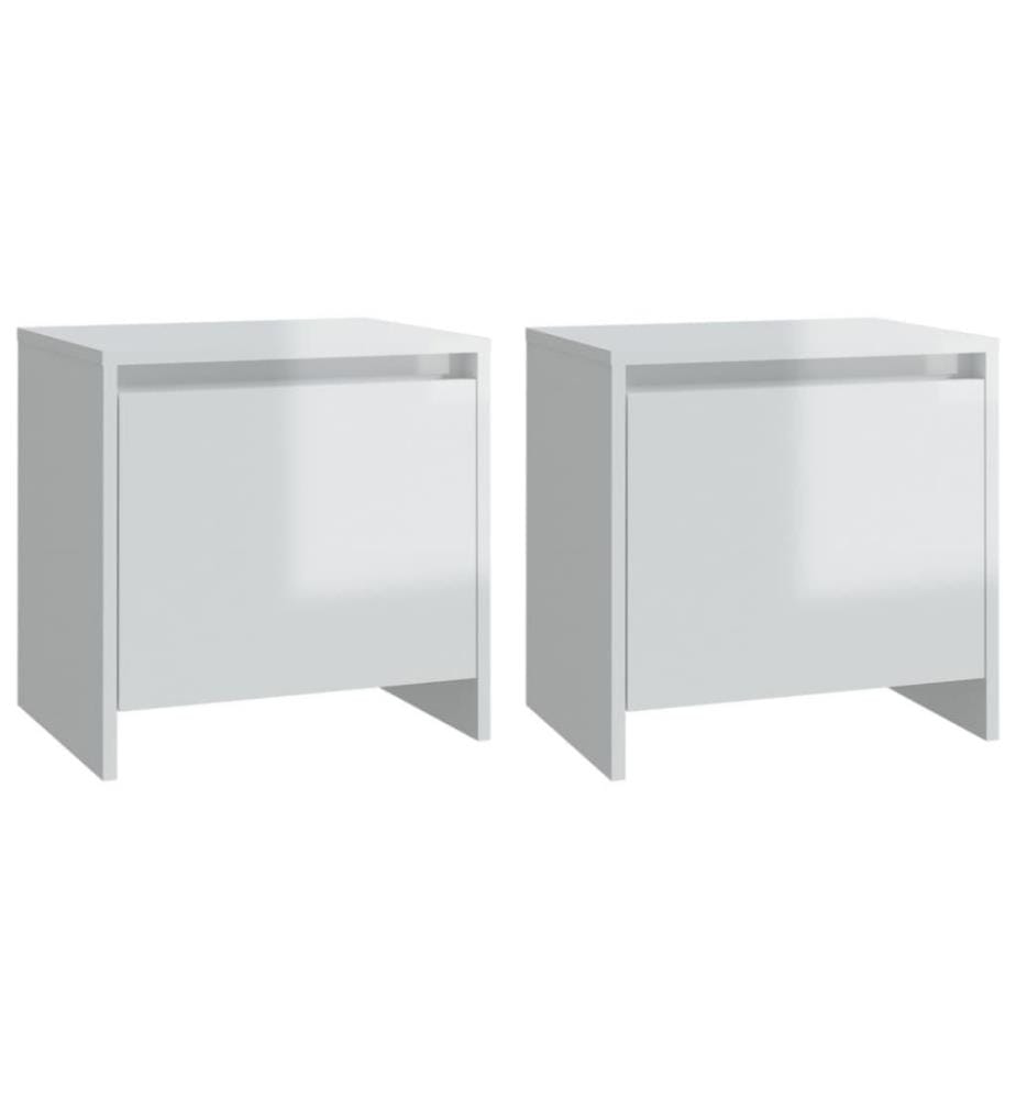 Nachttische 2 Stk. Hochglanz-Weiss 45x34x44,5 cm Holzwerkstoff