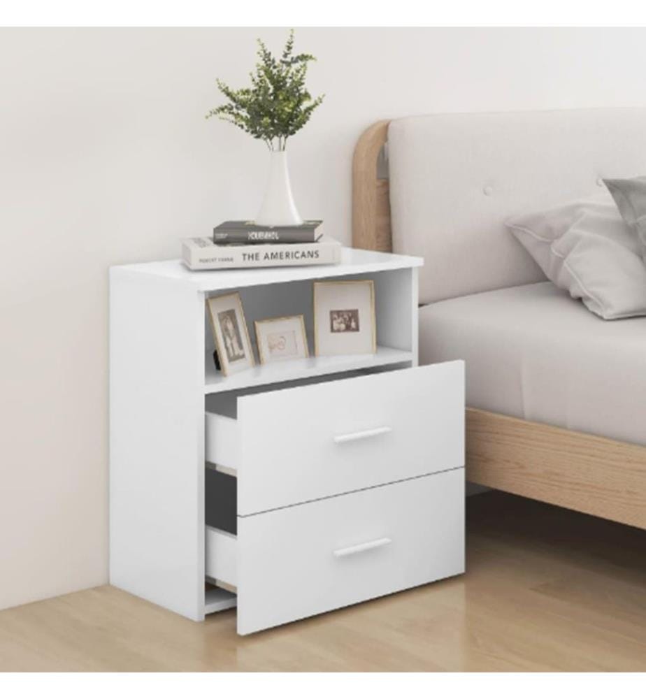 Nachttisch Weiss 50x32x60 cm