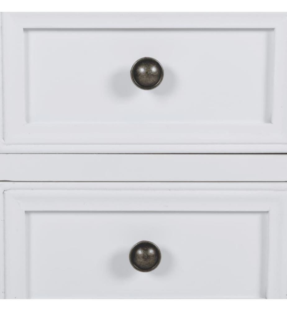 Nachtschrank mit 2 Schubladen MDF Weiss