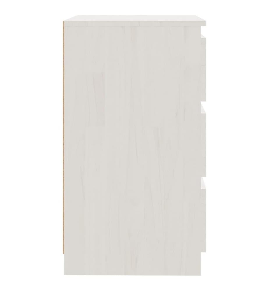 Nachttisch Weiss 60x36x64 cm Kiefer Massivholz