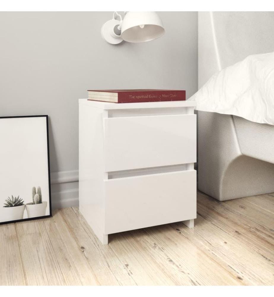 Nachttische 2 Stk. Hochglanz-Weiss 30×30×40 cm Holzwerkstoff
