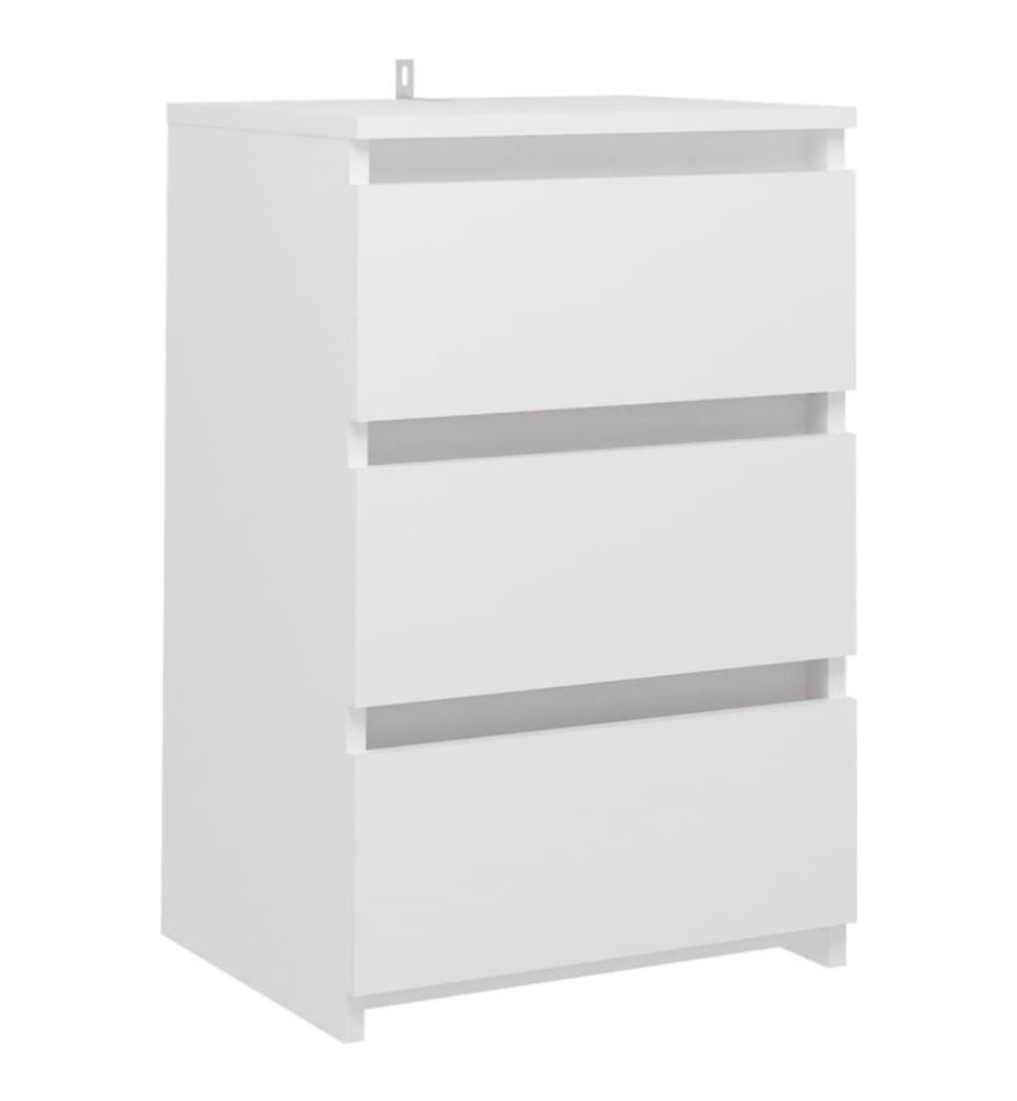 Nachttische 2 Stk. Weiss 40x35x62,5 cm Holzwerkstoff