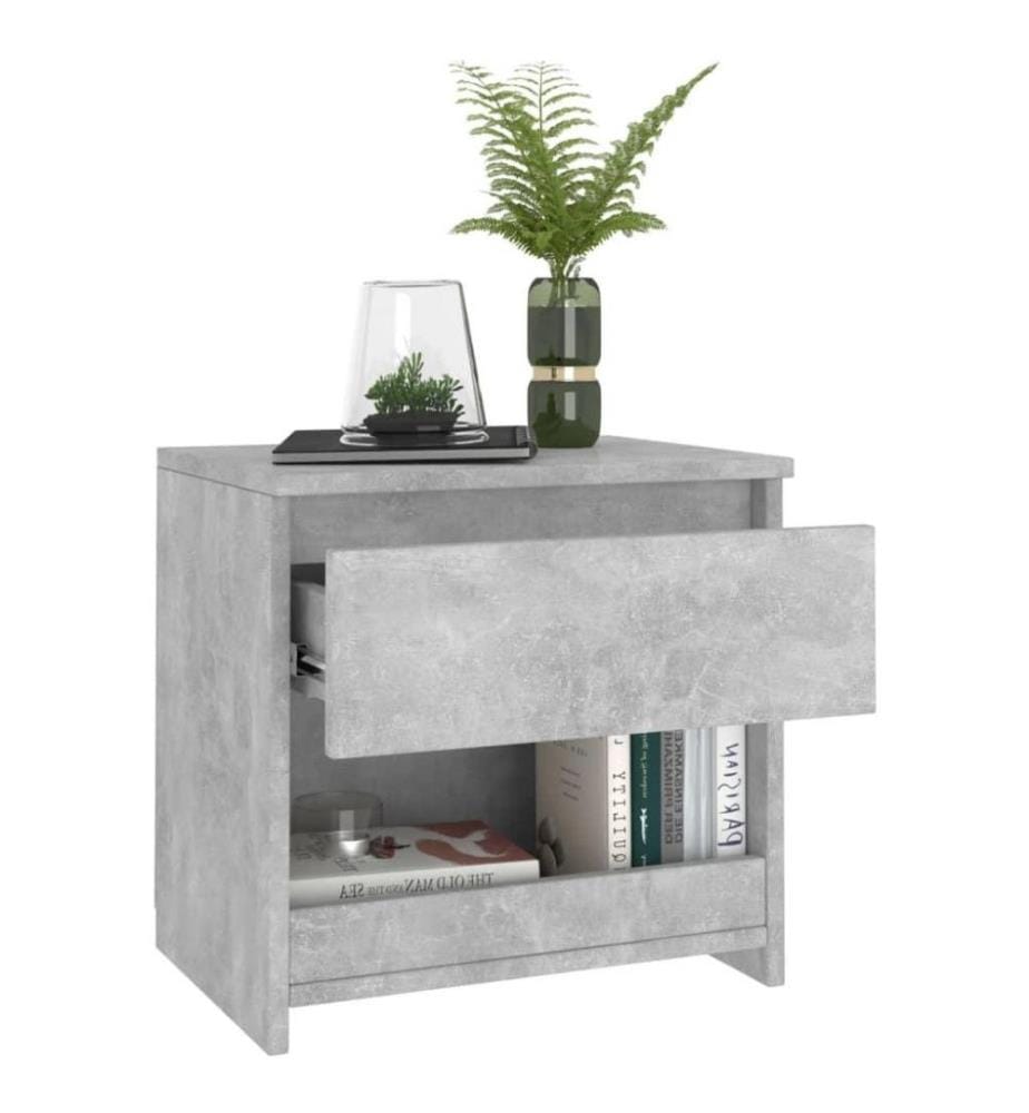 Nachttische 2 Stk. Betongrau 40x30x39 cm Holzwerkstoff