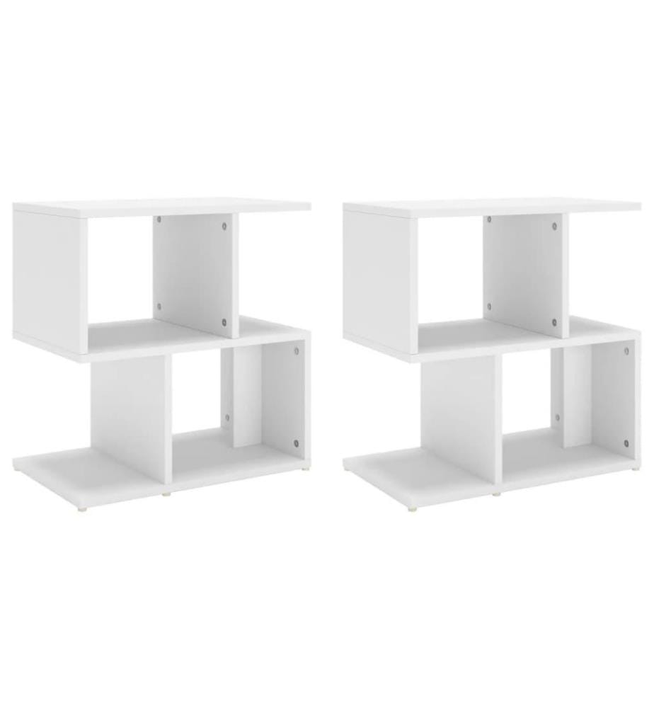 Nachttische 2 Stk. Weiss 50x30x51,5 cm Holzwerkstoff