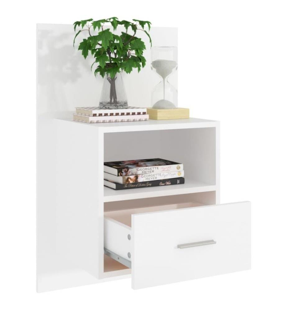 Wand-Nachttisch Weiss Holzwerkstoff