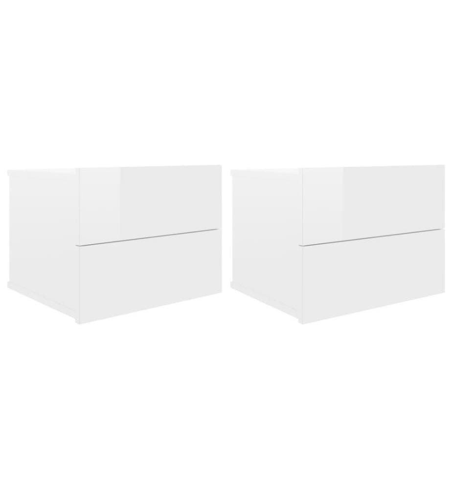 Nachttische 2 Stk. Hochglanz-Weiss 40x30x30 cm Holzwerkstoff