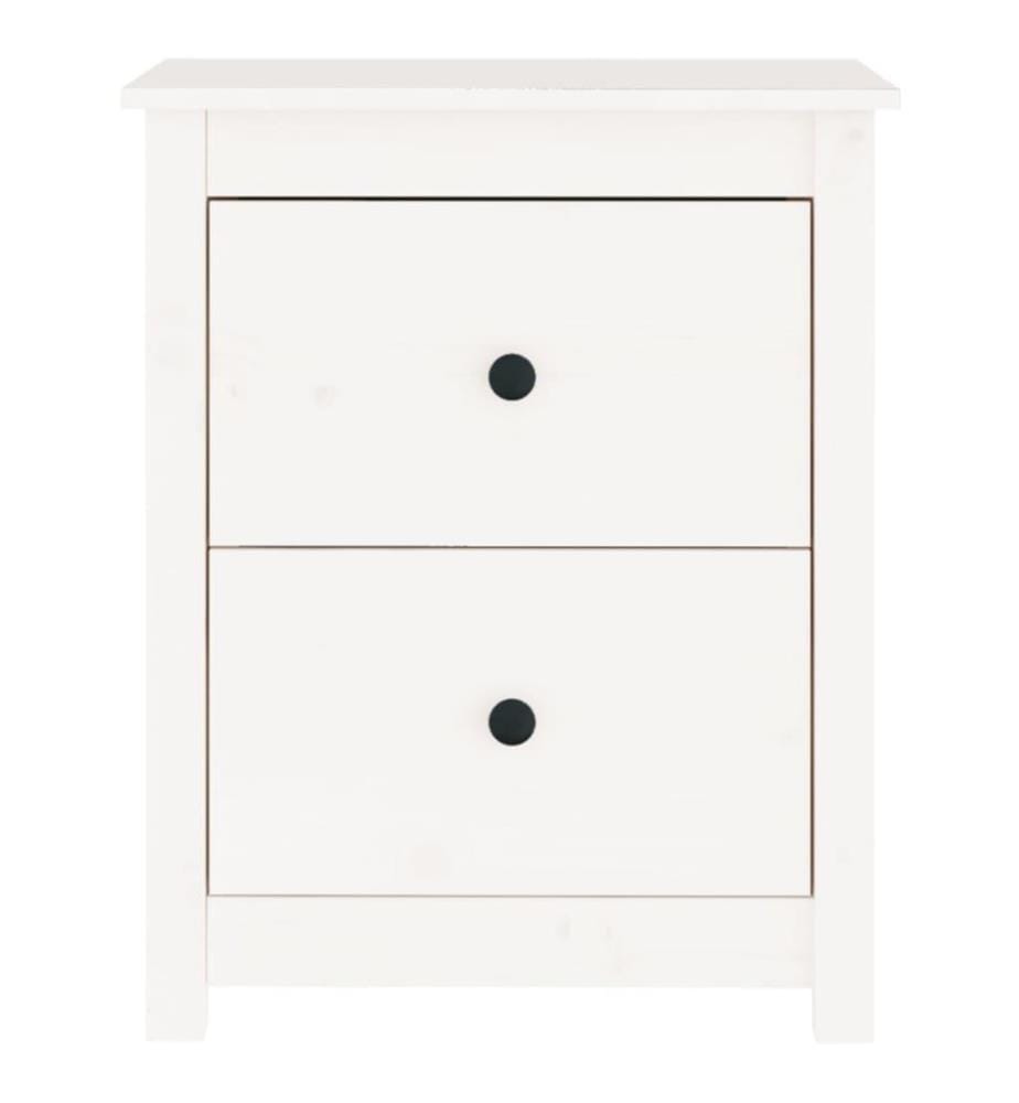 Nachttisch Weiss 50x35x61,5 cm Massivholz Kiefer