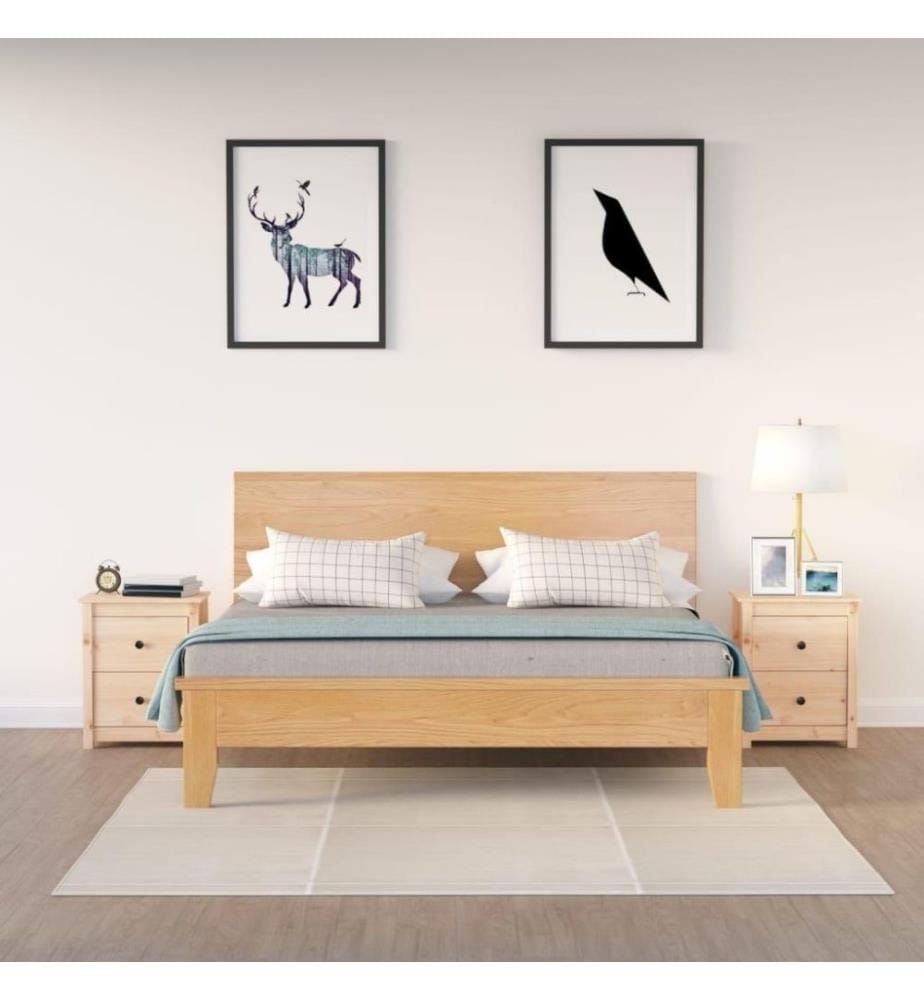 Nachttische 2 Stk. 50x35x61,5 cm Massivholz Kiefer