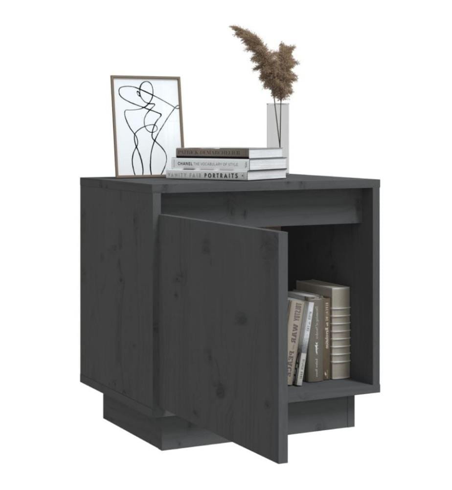 Tables de chevet 2 pcs Gris 40x30x40 cm Bois de pin solide