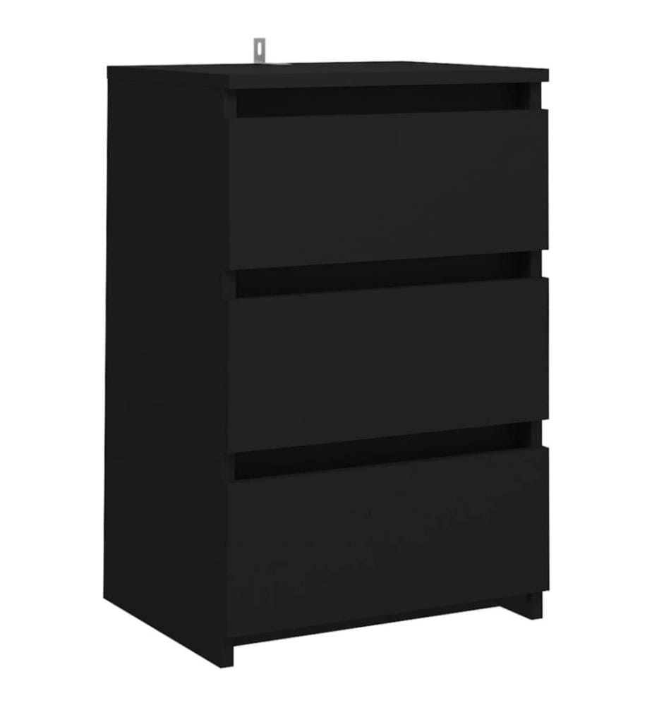Nachttische 2 Stk. Schwarz 40x35x62,5 cm Holzwerkstoff