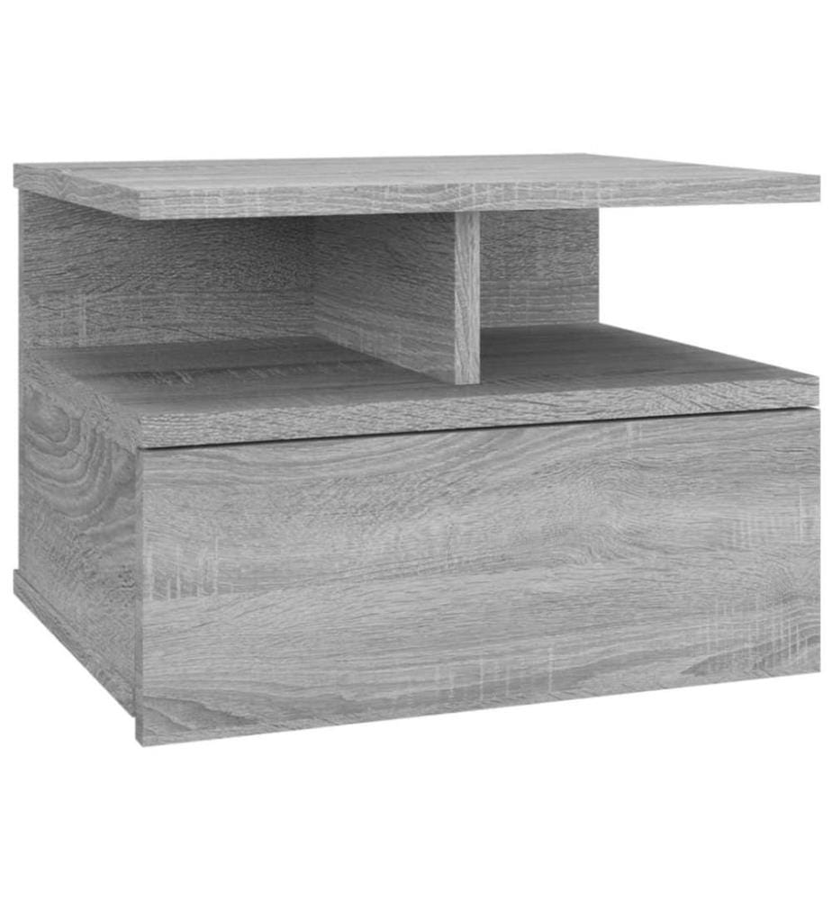 Nachttisch 2Stk. Hängend Grau Sonoma 40x31x27 cm Holzwerkstoff