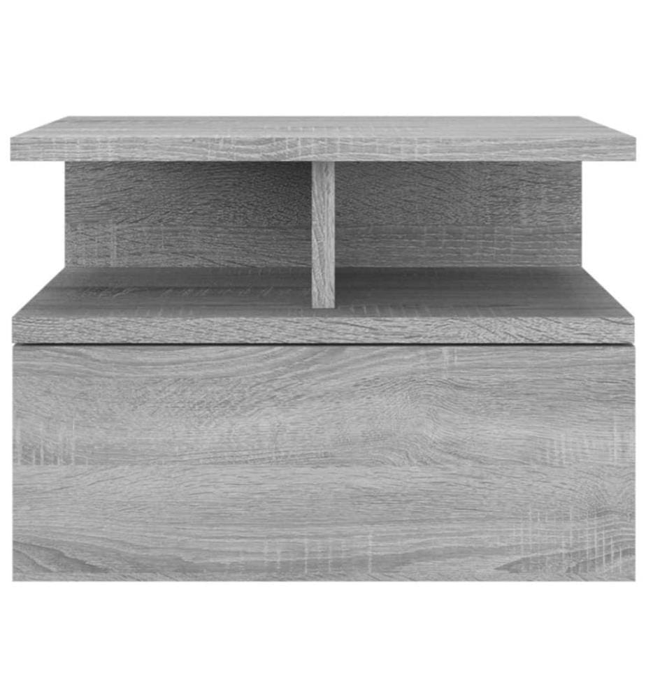 Nachttisch 2Stk. Hängend Grau Sonoma 40x31x27 cm Holzwerkstoff