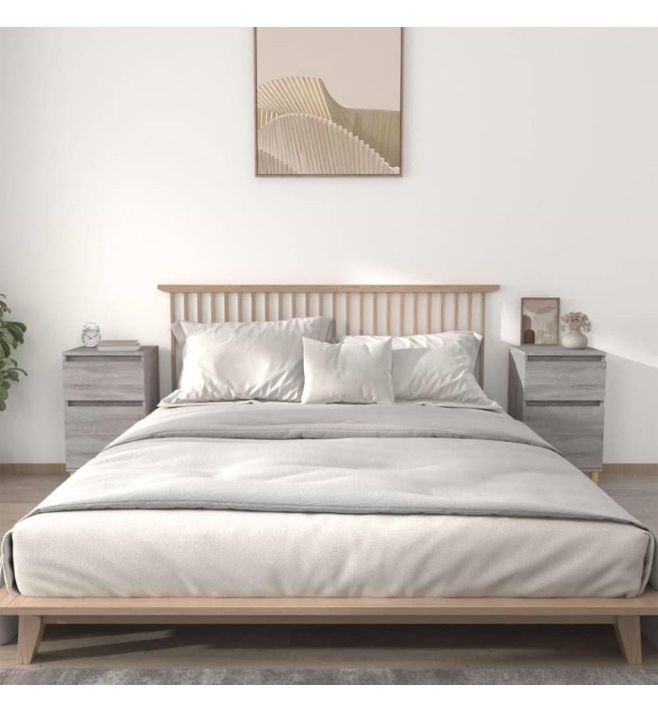 Nachttische 2 Stk. Grau Sonoma 40x35x70 cm