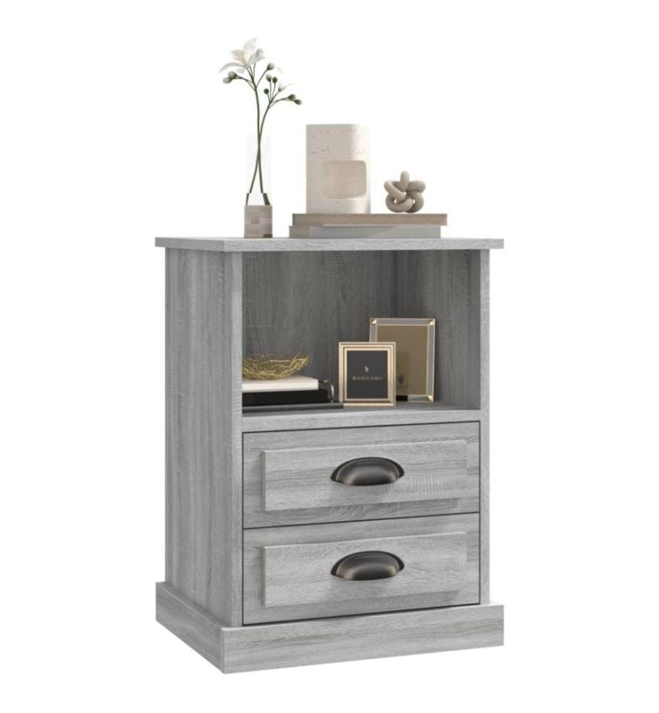 Nachttische 2 Stk. Grau Sonoma 43x36x60 cm