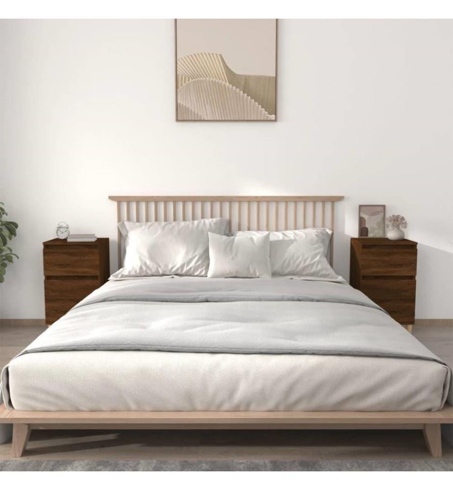Nachttische 2 Stk. Braun Eichen-Optik 40x35x70 cm