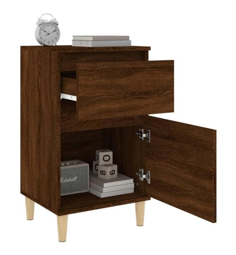 Nachttische 2 Stk. Braun Eichen-Optik 40x35x70 cm